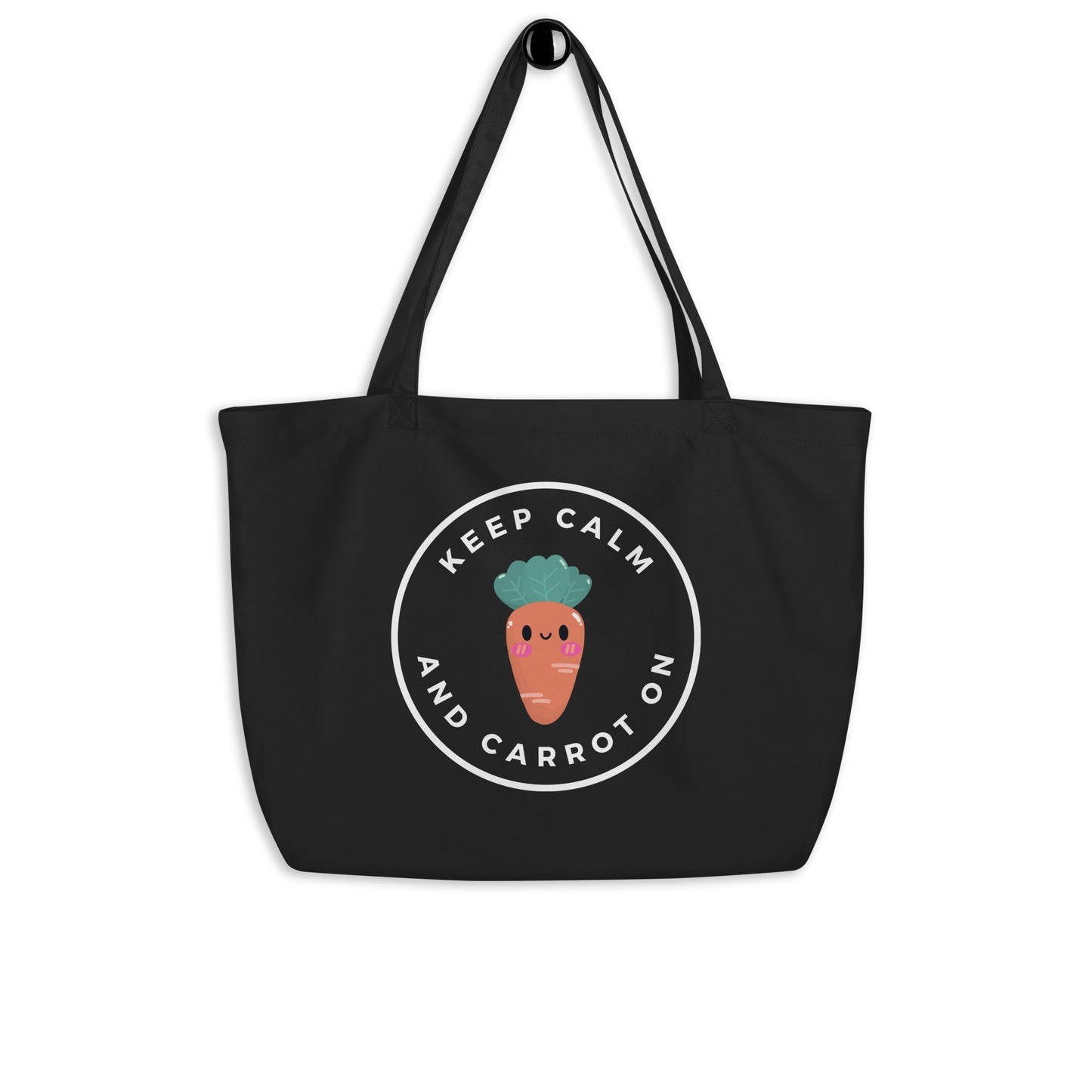 Keep Calm and Carrot On - Large Canvas Tote Bag