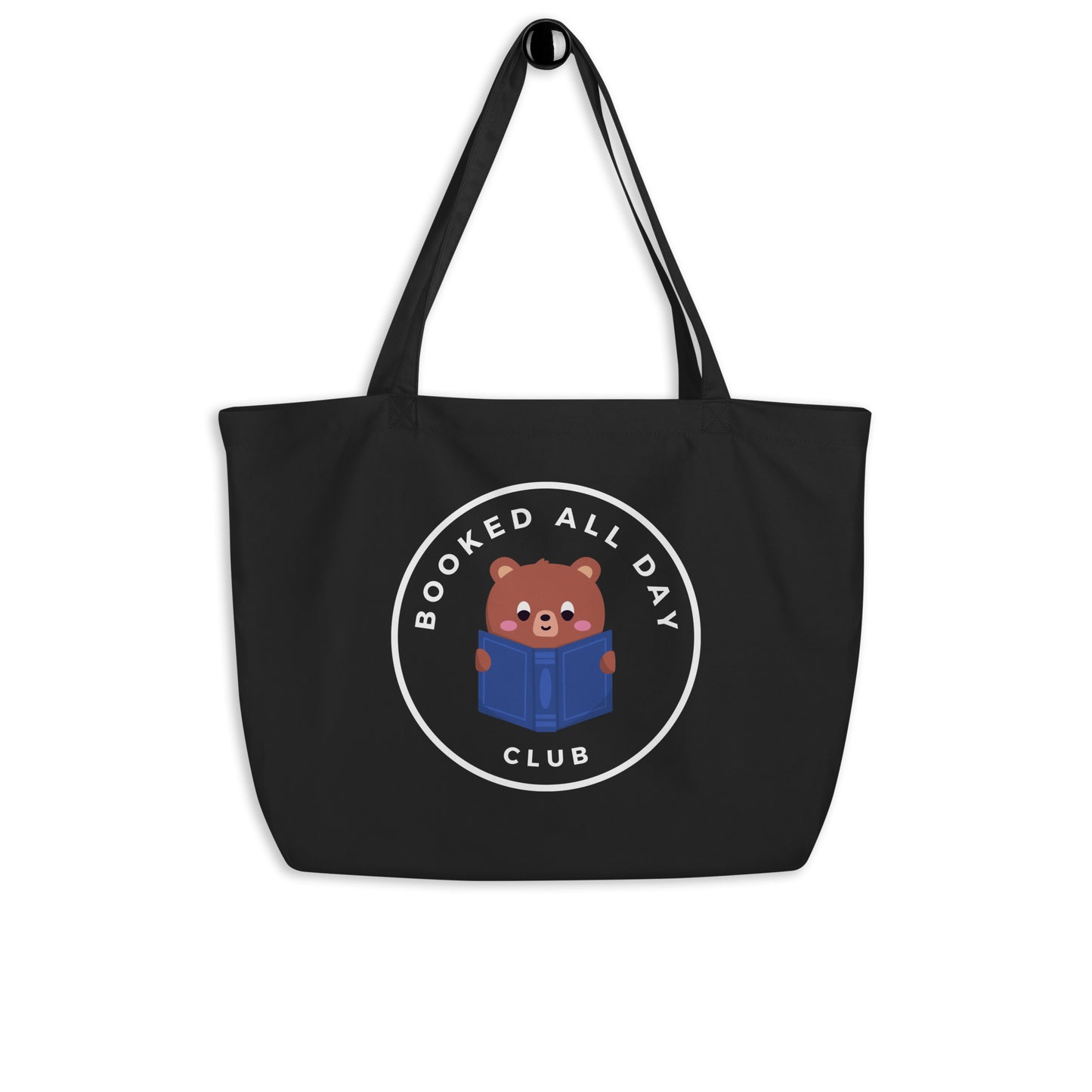 Booked All Day - Large Canvas Tote Bag