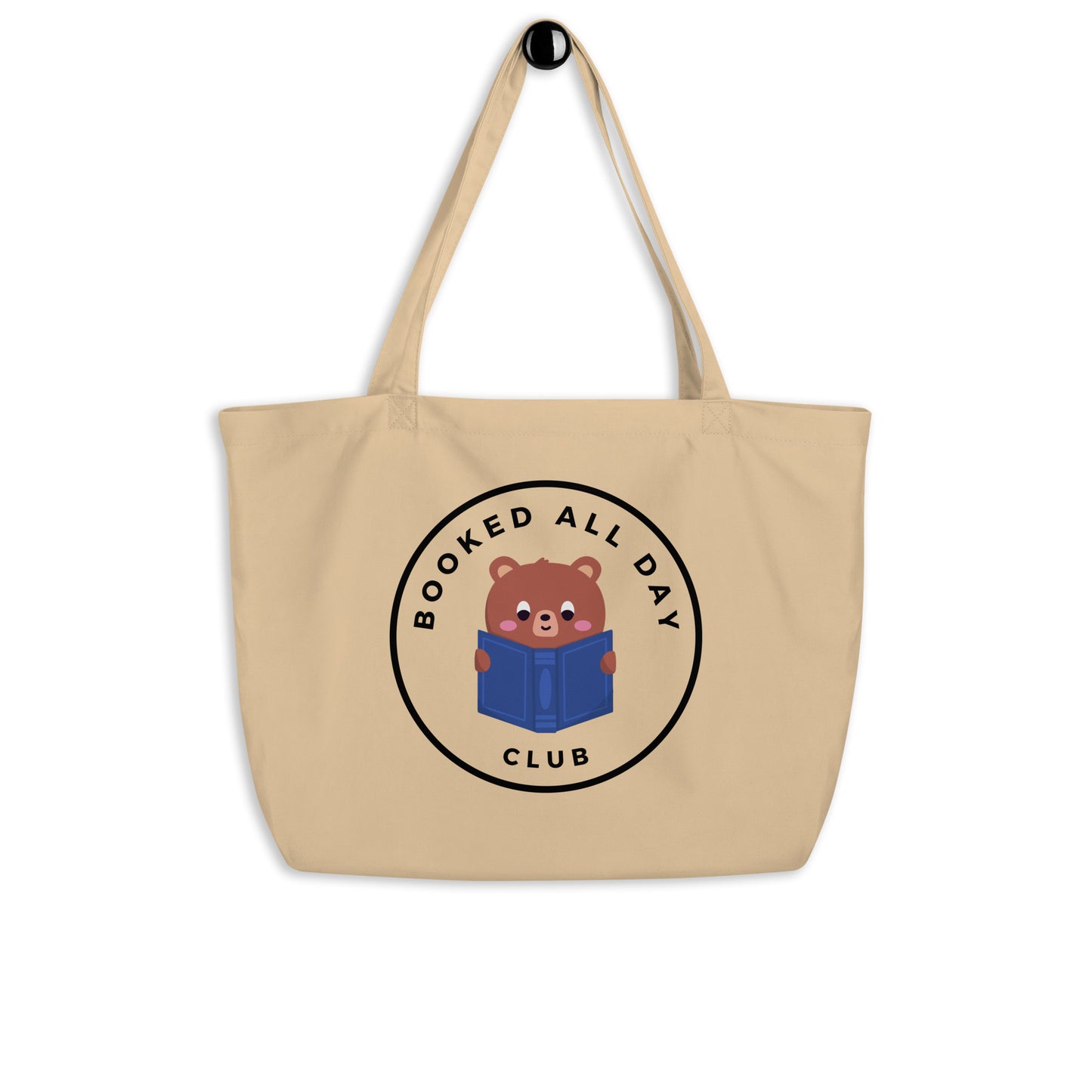 Booked All Day - Large Canvas Tote Bag