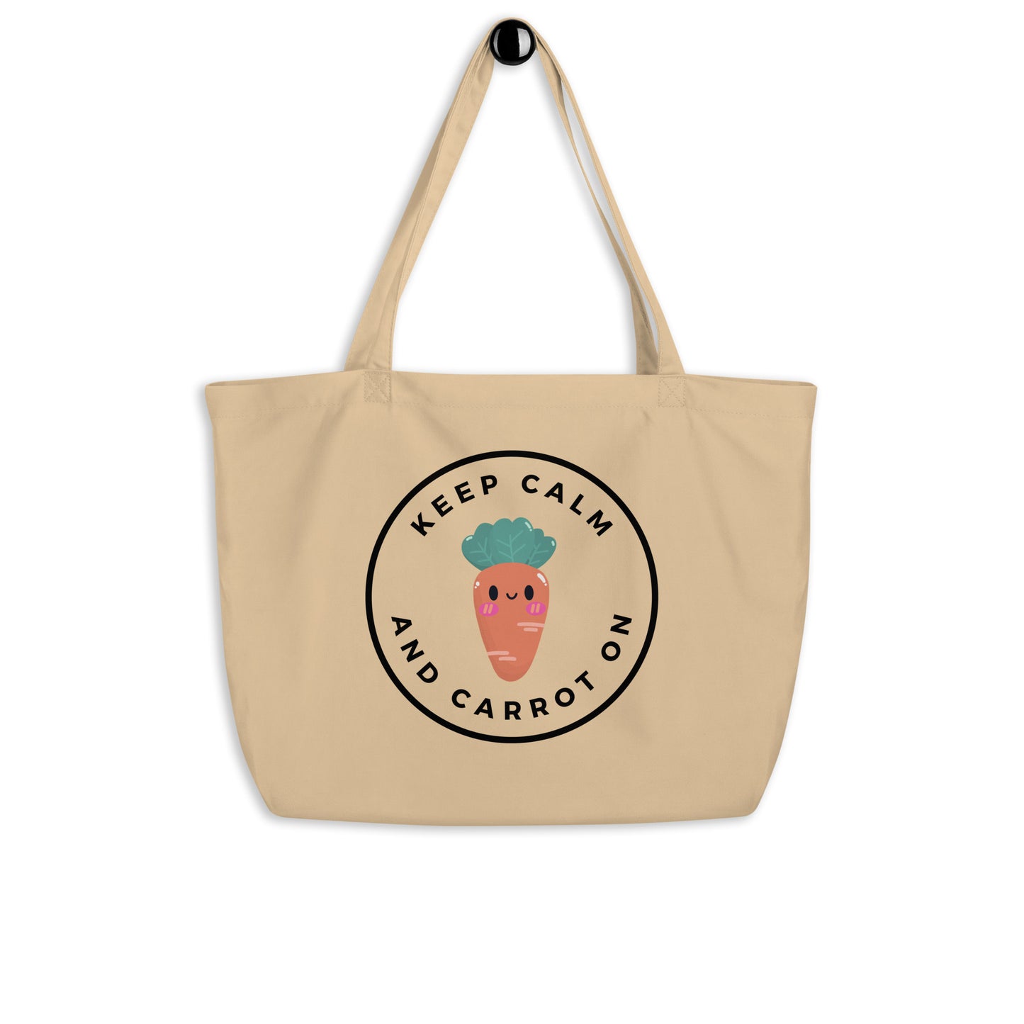 Keep Calm and Carrot On - Large Canvas Tote Bag